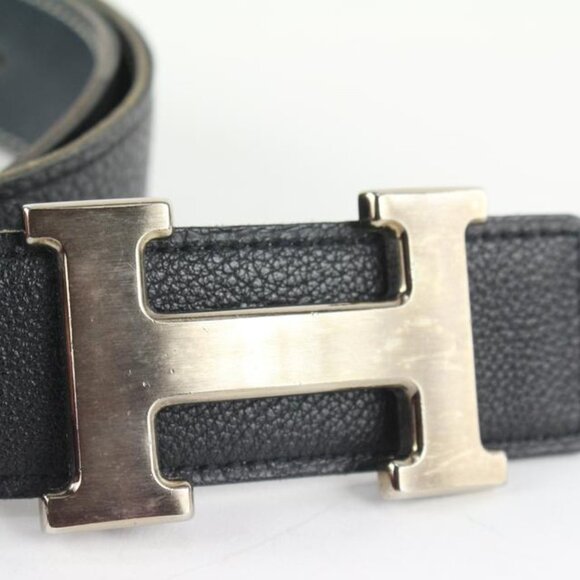 Hermès 32mm Reversible H Logo Belt Kit Matte Silver Black x Navy Blue 114h47 main image 4